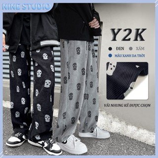 Quần Ống Rộng Nam Y2K Quần Baggy Hàn Quốc Cho Nam Quần Nhung Thời Trang Phong Cách Hiphop Unisex