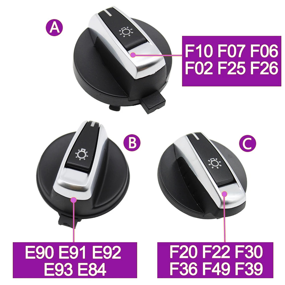 Đèn Pha Công Tắc Xoay Núm Nút Nắp Cho Xe BMW 1 3 5 X1 X2 X3 X4 F10 F01 F25 F30 F32 E84 E90 613168039