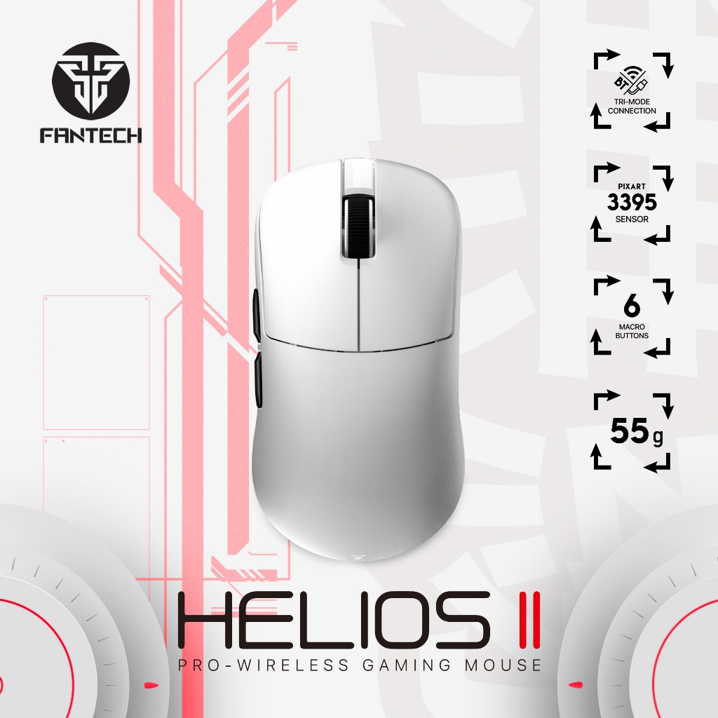 Fantech HELIOS II XD3v3 Chuột chơi game không dây và có dây PAW3395 TTC Gold Switch 26000DPI Chuột quang 55g Chuột cho chuột chơi game