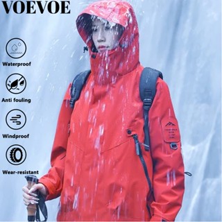 Áo khoác cặp đôi VOEVOE Áo khoác hai mảnh chống nước ngoài trời chống gió và ấm áp
