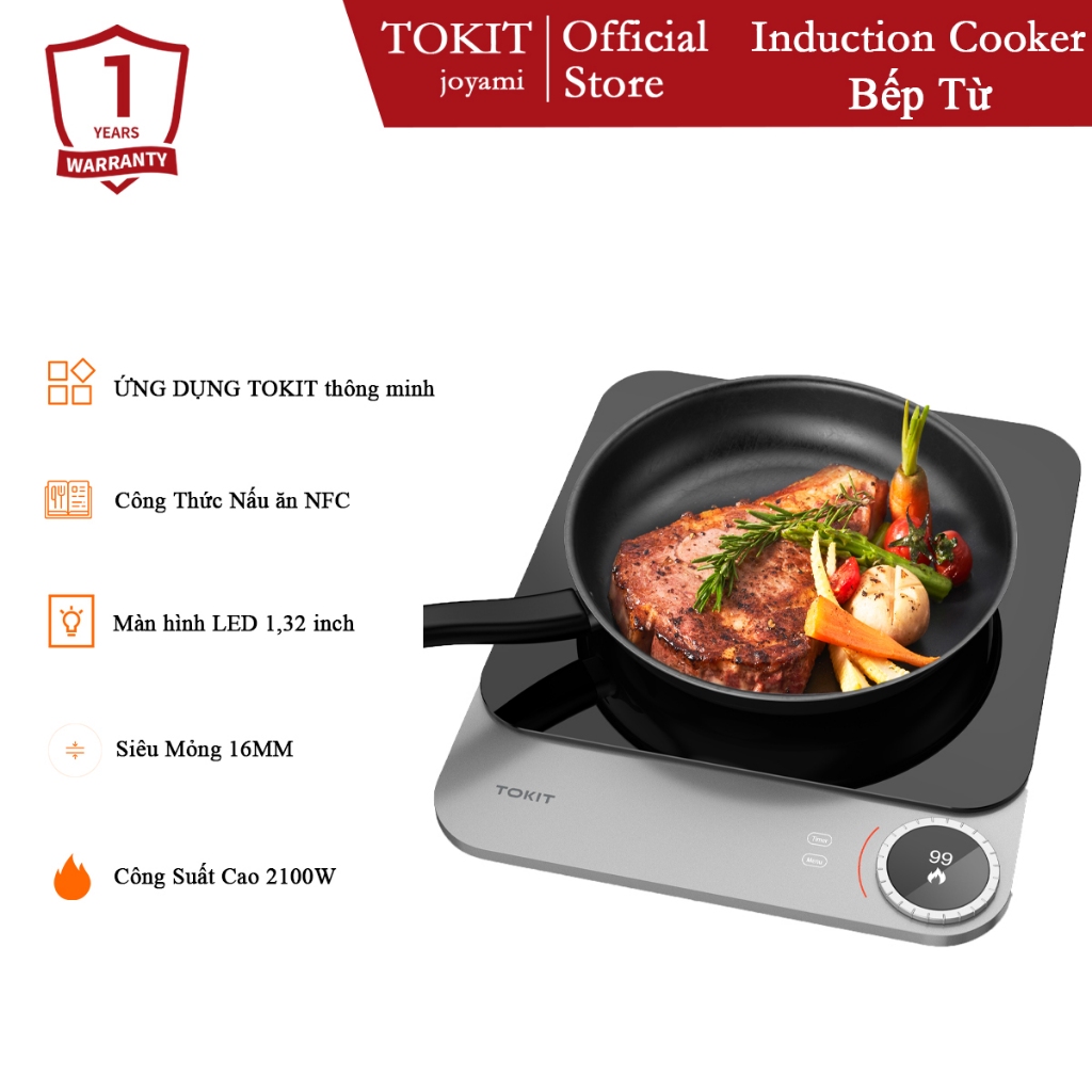 Nồi cảm ứng TOKIT 20mm Kích thước siêu mỏng 1.32 Inch OLED Ứng dụng thông minh Công thức thông minh