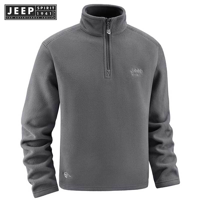 Jeep SPIRIT 1941 ESTD 2024 áo khoác lông cừu nam mùa thu đông mới có lông cừu cổ đứng và lắc lông cừu