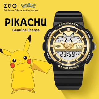 đồng hồ trẻ em ZGO x Pokemon Pikachu Chống Nước 50M Bấm Giờ Báo Thức Lịch Cho Bé Trai 8631