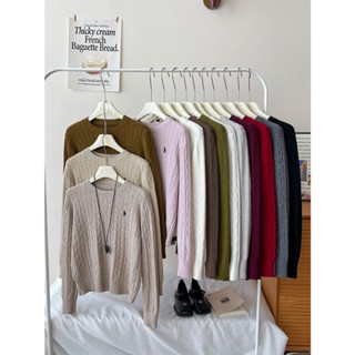 Áo len len len len dài tay thêu ngựa cổ điển Nhật Bản và Hàn Quốc