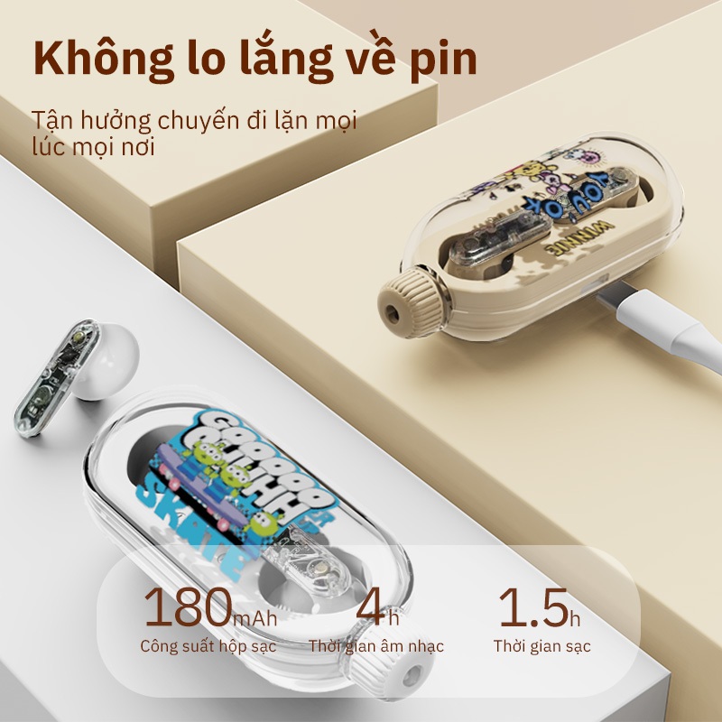 Disney DN25 Tai nghe  Bluetooth 5.4 Tai nghe không dây Tai nghe không dây HIFI Tai nghe âm thanh nổi Hỗ trợ tất cả các điện thoại thông minh cho ios Android. | BigBuy360 - bigbuy360.vn