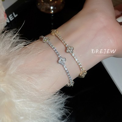DREJEW Vòng tay hoa kim cương đầy đủ thời trang Hàn Quốc phong cách nhẹ nhàng sang trọng khí chất trang sức tay