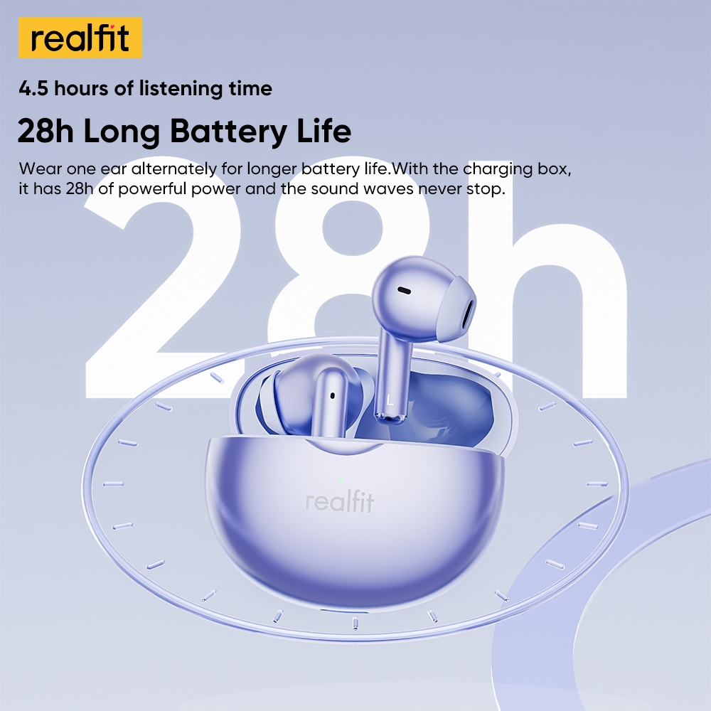 Tai nghe Bluetooth Realfit F2 Max khử tiếng ồn chủ động Âm trầm đục lỗ ANC năng động thông minh có Mic | BigBuy360 - bigbuy360.vn