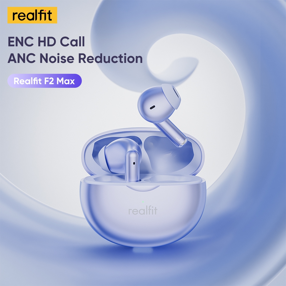 Tai nghe Bluetooth Realfit F2 Max khử tiếng ồn chủ động Âm trầm đục lỗ ANC năng động thông minh có Mic | BigBuy360 - bigbuy360.vn