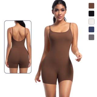 Bộ áo liền quần Nessaj dành cho nữ Quần short thể thao bó sát lưng rỗng Trang phục tập thể dục Yoga