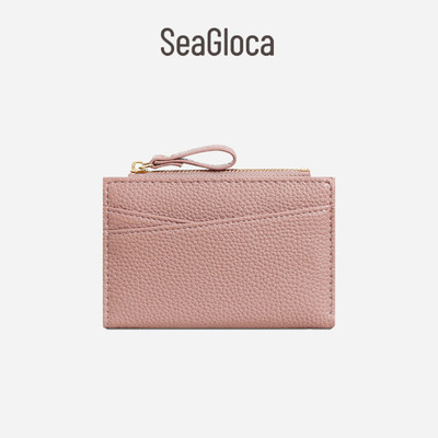 Seagloca Ví Nhỏ Nữ Đồng Xu Nhỏ Gọn Dây Kéo Mini Mỏng Đa Năng Da Mềm Cho Nữ