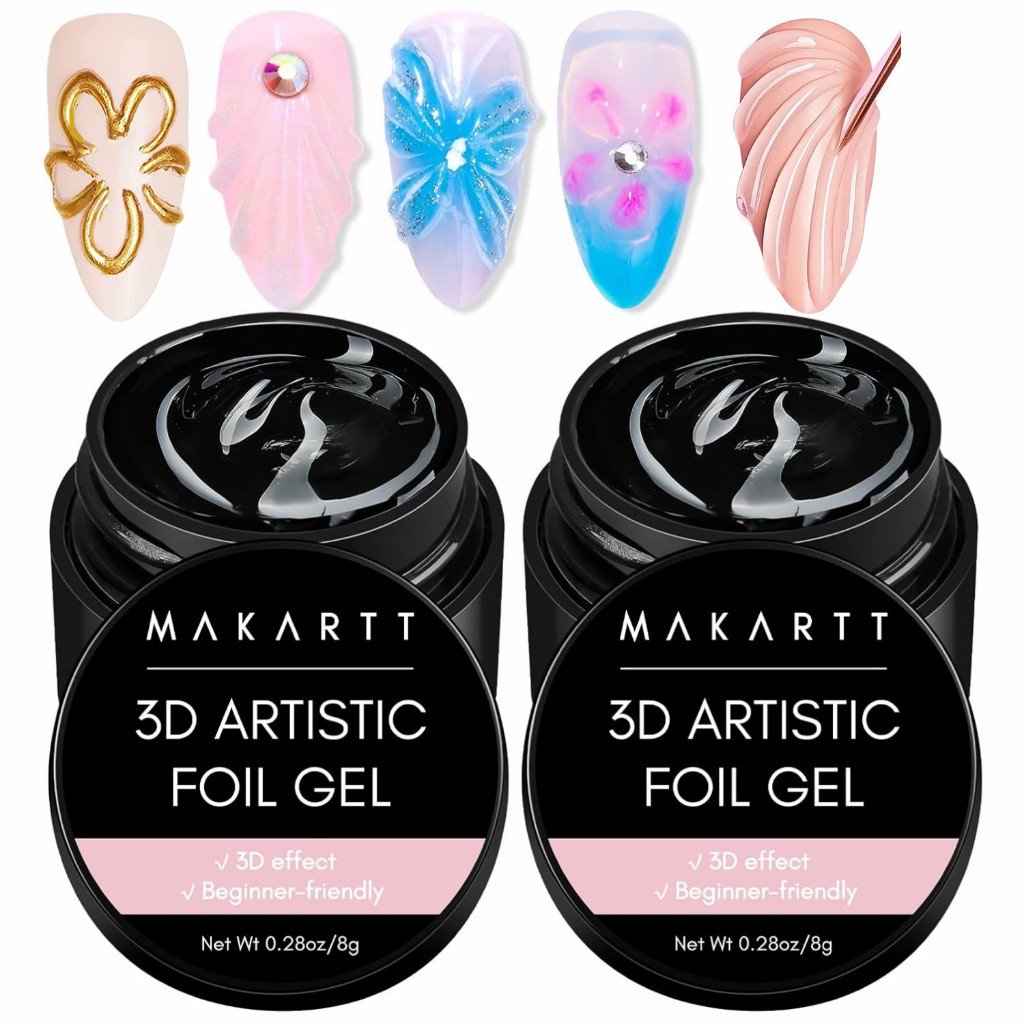 Makartt 3D Nail Foil Keo dán 8ml Gel chuyển cho 3D Gel Nail Art Linear / Shell / Ripple Design