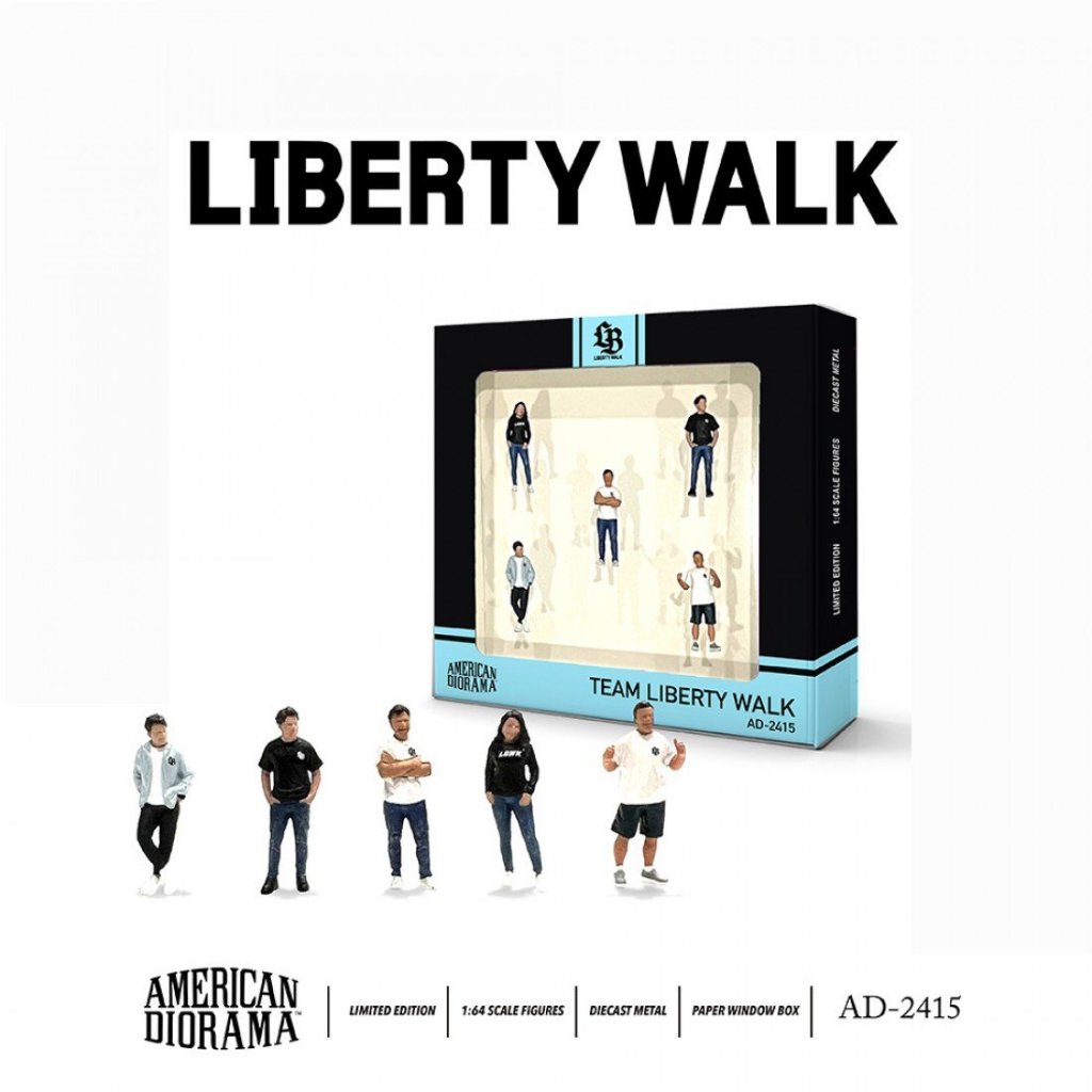 American Diorama AD-2415 1 / 64 Team Liberty Walk LBWK Bộ Hình Cho Xe Ô Tô Mô Hình Tỉ Lệ Diecast