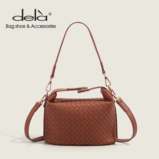 Dela Túi đeo chéo đeo vai nữ dệt da Dela PU 2024 thời trang mới cầm tay mùa thu đông
