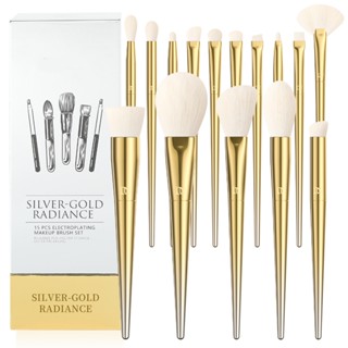 DAIKOU Cọ Trang Điểm 15 Chiếc Bộ Bàn Chải Có Giá Đỡ Cao Cấp Bột Tổng Hợp Kem Nền Đường Viền