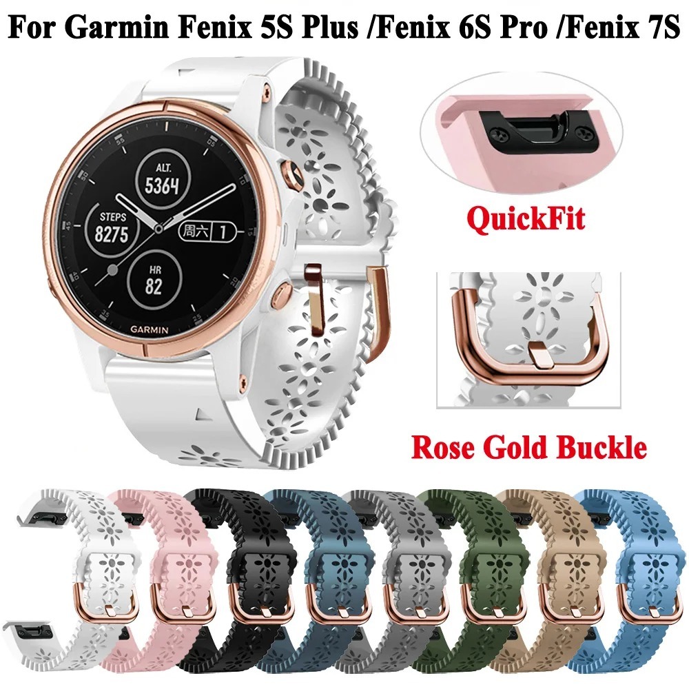 Dây đeo đồng hồ silicon ren cho Garmin Fenix8 43mm / Fenix 7S / Fenix 6S / Fenix 5S / Bản năng 2S, Q