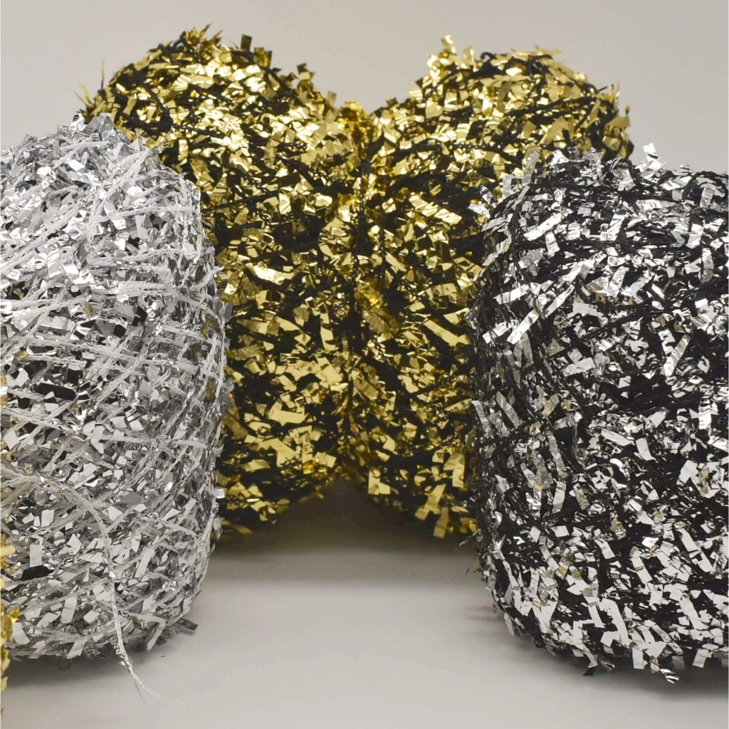 Vải Kim Sa Móc Đan Len Sợi Vàng Sợi Bạc Len Xù Sợi Nhỏ Len Thanh Lý Sợi Dệt Len Móc