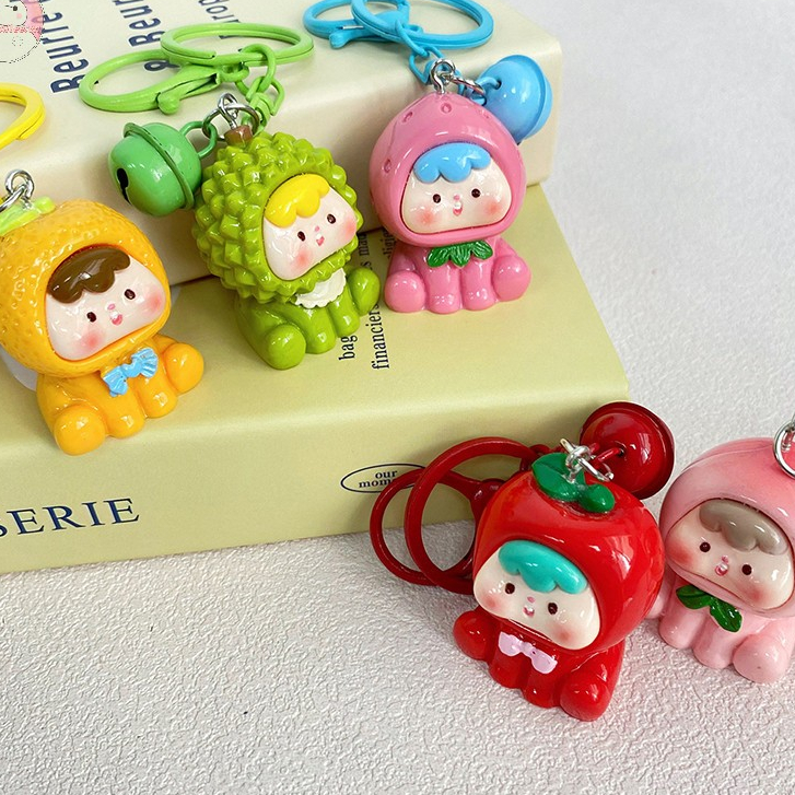 🐾POP Bwhte Sáng Tạo Kawaii Nhựa Ba Chiều Búp Bê Móc Khóa Ba Chiều Ba Lô Mặt Dây Chuyền Phụ Kiện Dễ T