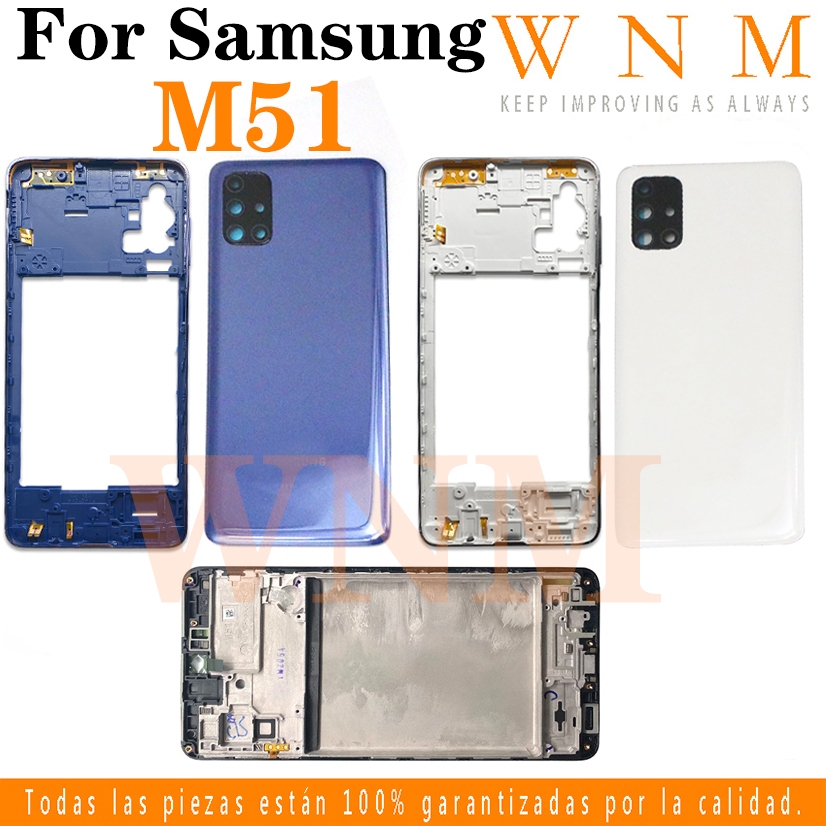 Mới Dành Cho Samsung Galaxy M51 M515F Full Housing Viền Lưng Pin + Khung Giữa + Bộ Phận Khung Camera