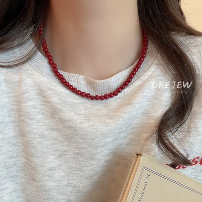 DREJEW Vòng cổ đính cườm thủy tinh dành cho nữ đơn giản niche trang sức cao cấp bán buôn