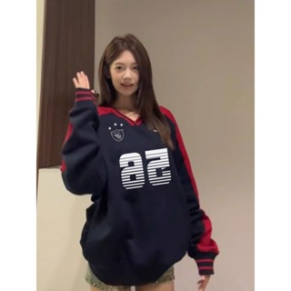 🌺[on-on] form rộng áo hoodie nữ áo khoác nữ trễ vai tay dài Hàn Quốc phông