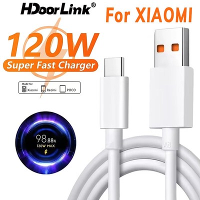 Cáp Sạc Nhanh HdoorLink 120W Cho Xiaomi 12 13 14 6A Cáp Sạc Turbo Loại C Cho Redmi Note 11 Pro POCO X5