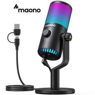  Maono DM30 Micro USB RGB Gaming Micro ASMR Mic Máy tính có phần mềm và chiếu sáng RGB cho PC Laptop Điện thoại Chơi game Ghi âm Phát trực tiếp Podcast 