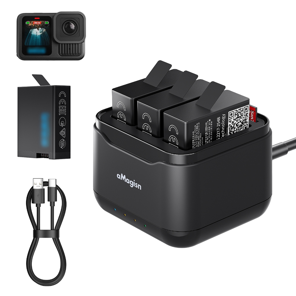 Amagicsn GoPro Hero 13 Pin Sạc Lưu Trữ Cho Go Pro Hero 13 Pin Trung Tâm Sạc