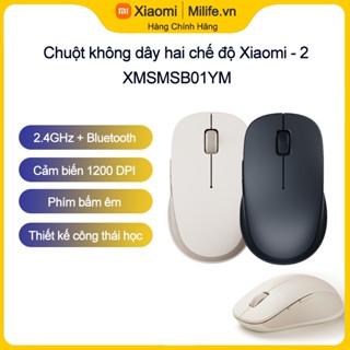 Chuột không dây Xiaomi Mi Gen 2 Dual Mode 2.4GHz + Bluetooth,1200DPI, yên tĩnh, vừa tay