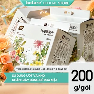 【3 Gói Lớn Botare Khăn rửa mặt treo tường bằng cotton nguyên chất dùng một lần