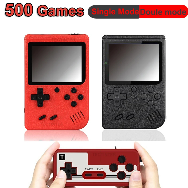 Retro Di Động Mini Video Game Console 8-Bit LCD Máy Chơi Game Cầm Tay Tích Hợp 500 Trò Chơi AV Cầm Tay Chơi Game