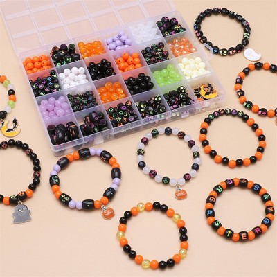 520 Chiếc 24 Lưới Hộp Acrylic Halloween Hợp Kim Phụ Kiện Hạt Bộ Cho DIY Jewerly Bông Tai Vòng Cổ Thủ Công Làm Phụ Kiện