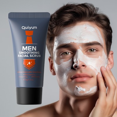 Quiyum Men Smoothing Facial Scrub Gentle Tẩy tế bào chết Da chết Kiểm soát dầu da mịn 50g