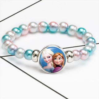 Mới Cầu Vồng Trẻ Em Frozen Elsa Công Chúa Anna Vòng Tay Đính Hạt Công Chúa, Vòng Tay Hoạt Hình Cô Gái Dễ Thương
