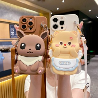  Cho iPhone 17 Air 16E 15 16 14 13 12 Mini 11 Pro Max 6 6S 7 8 Plus X XS Max XR Hoạt Hình Ví Đựng Tiền Xu Dây Đeo Điện Thoại 