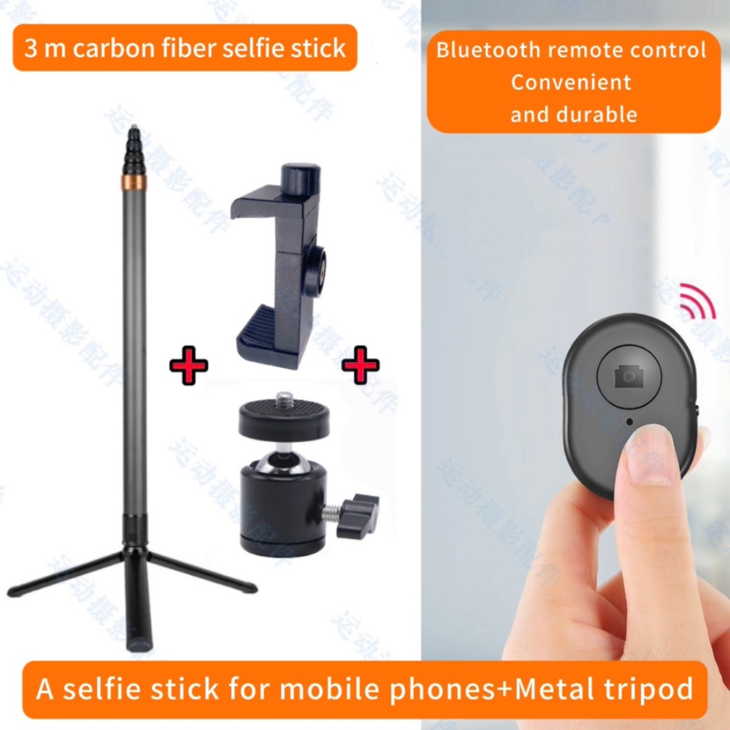 3m carbon Selfie Stick Bluetooth Remote Có Thể Mở Rộng Không Dây 3M carbon Selfie Stick Chân Đế Chân