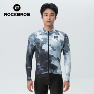 Rockbros Bộ đồ đi xe đạp nam dài tay Áo khoác hàng đầu mùa thu đông Lông cừu ấm áp chống gió Xe đạp đường bộ leo núi