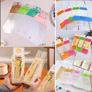 100 túi đựng bánh sandwich bánh mỳ kẹp bông lan tam giác Suốt Nướng Tam Giác Bánh Mì Nướng Thực Phẩm Bao Bì