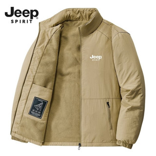 Jeep SPIRIT Áo khoác nam mùa thu đông mới dáng rộng nam cỡ lớn cổ đứng ngoài trời dày trung niên hàng đầu