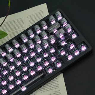 Bộ Keycaps RGB trong suốt Womier 114 phím tỏa sáng xuyên thấu Bộ mũ chìa khóa tùy chỉnh PBT pha lê