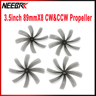 Neebrc 2 / 4 Cặp 3.5inch 89mm 8-Blade 2CW & 2CCW Cánh Quạt PC Cho FPV Racing Drone Freestyle Protek35 Cinelog35 Cinewoop Ống Phần