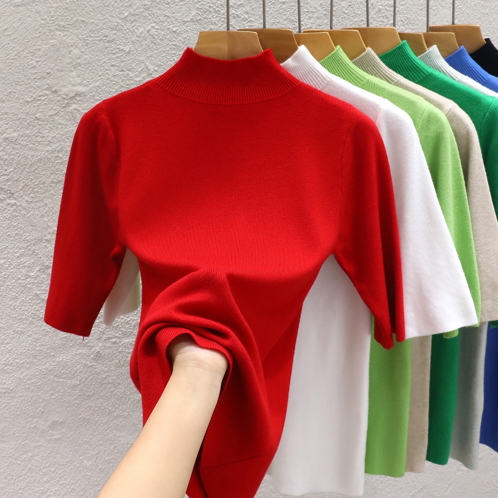 YAYUAN Áo len nữ Mid Sleeves