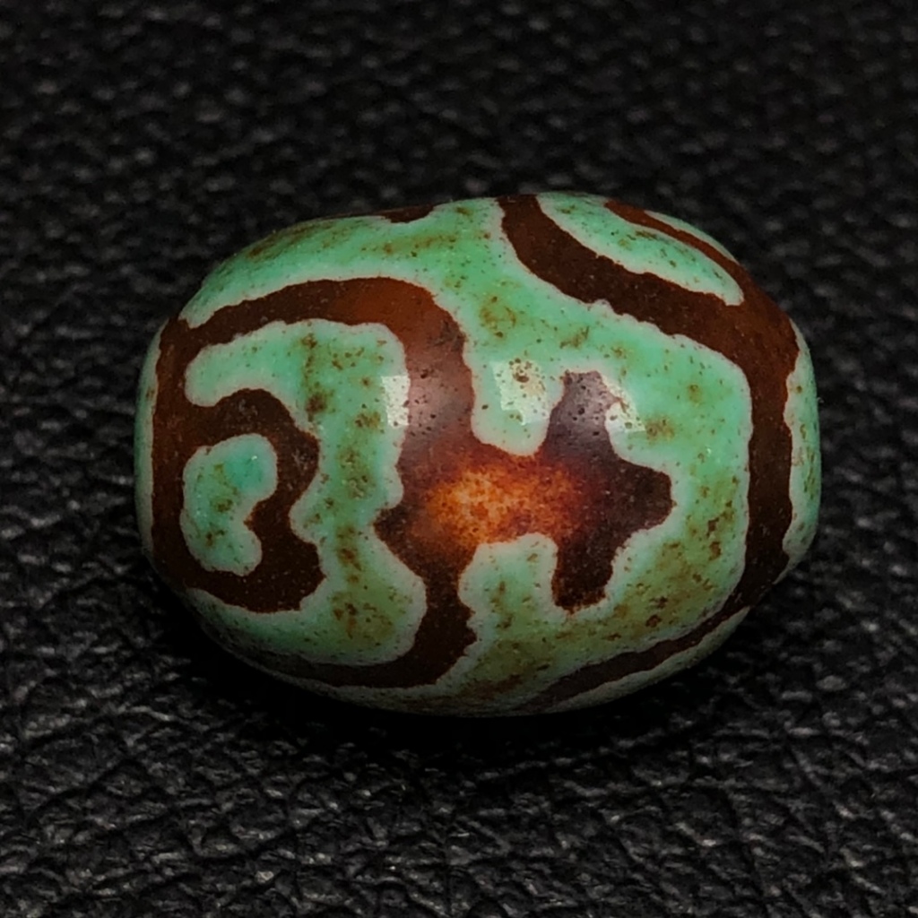 Cao Cấp Handmade Chất Liệu Cũ Ngọc Xanh Tây Tạng Xanh Dzi Dzi Dzi Dzi Hạt Dzi Phật Trái Tim Sáu Mắt 