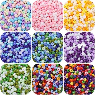 60 Miếng 5 Mm Trong Nước Cao Cấp Thủy Tinh Gạo Hạt Sơn Dầu Bàn Tính Hạt Cho DIY Trang Sức Vòng Tay Vòng Cổ Làm Phụ Kiện