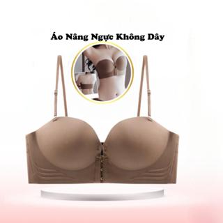 Áo ngực nữ chống tụt cài trước đệm dày 3cm nâng tạo khe mặc phối váy đầm cúp hở vai đa năng tiện lợi
