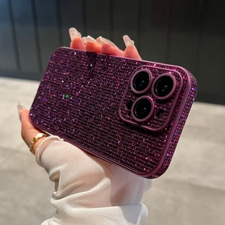 Vỏ bảo vệ ống kính máy ảnh Bling Sequins cho iPhone 11 12 13 14 15 16 Pro Max 16 Plus Ốp điện thoại chống sốc lấp lánh cao cấp sang trọng
