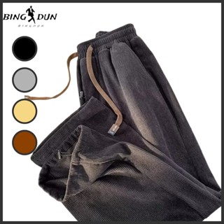 【S-3XL Quần nam dài thời trang đơn giản unisex quần nỉ retro quần nhung tăm phong cách hàn quốc quần vải ống rộng nam fashion quần baggy nam ống rộng tiếng nhật quần dài nam