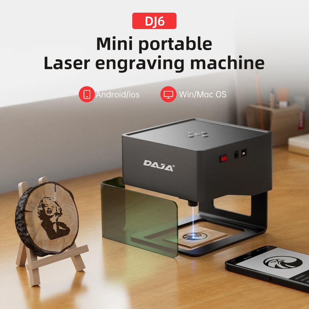 Daja DJ6 Máy Khắc Laser Máy In Thương Mại Khắc Gỗ Acrylic Cắt Di Động Không Dây Khắc Laser Tự Động N