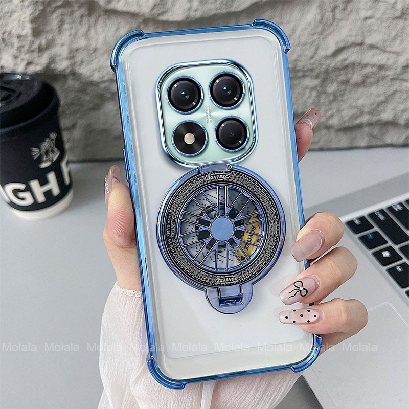 Ốp lưng cho Xiaomi Redmi Note 14 Pro note14 Pro + 5G note14 5G Túi khí trong suốt Giá đỡ xoay từ tính Vỏ điện thoại