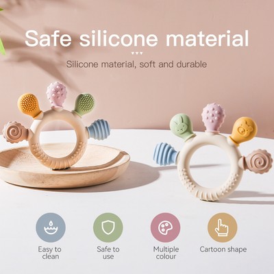 Bé Silicone Miếng Dán Hình Động Vật Bé Răng Hàm Đồ Chơi Làm Dịu Mọc Răng Cắn Đồ Chơi BPA MIỄN PHÍ Cấp Thực Phẩm