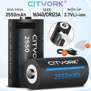 Pin Sạc 16340 CR123A CITYORK dung lượng 2250mAh 3.7V